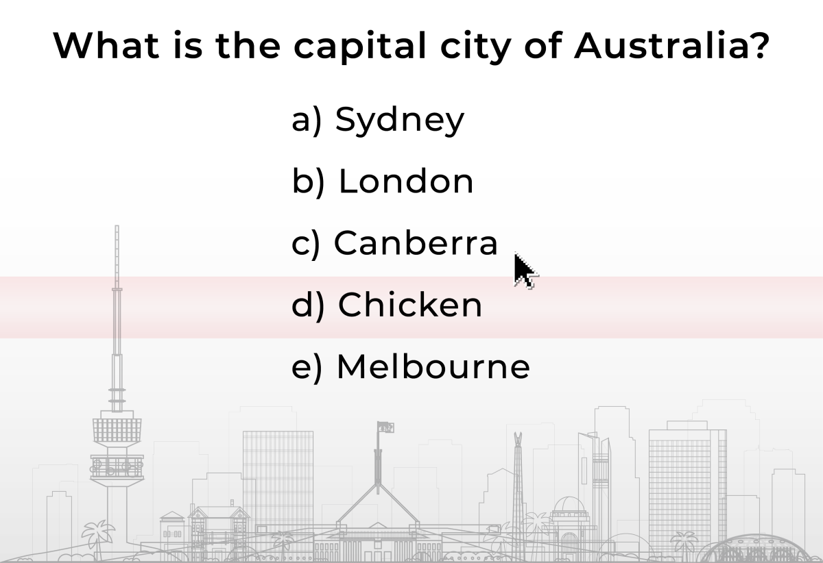 Multiple Choice Questions with a bad distractor.